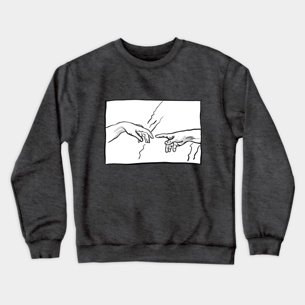 "The Creation of Adam" Michelangelo Crewneck Sweatshirt by Witch of the North Shop